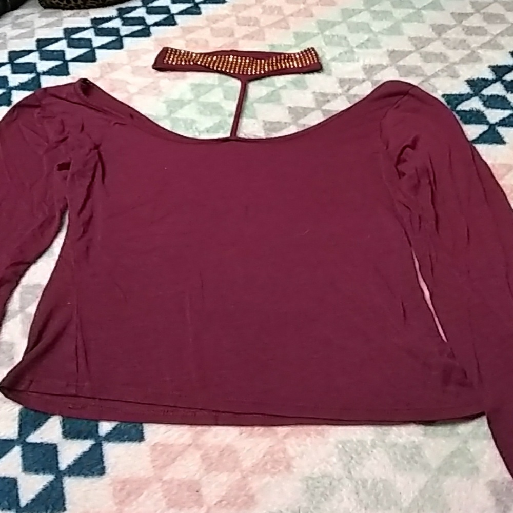 ✴️#gal boss✴️ sexy long sleeve shirt with choker